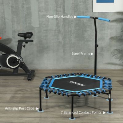 45" Rebounder Trampoline with LED Light & Adjustable Handle,