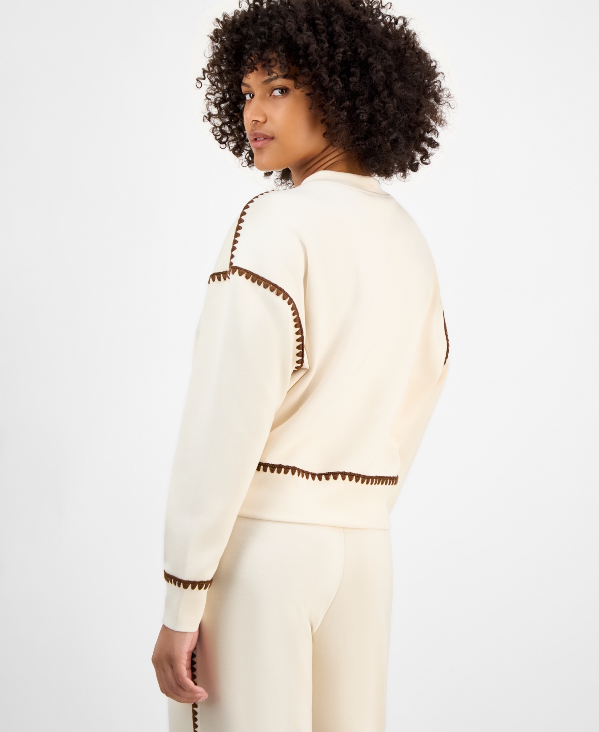 And Now This Women's Contrast Stitch Crewneck Sweatshirt, Macy's Exclusive