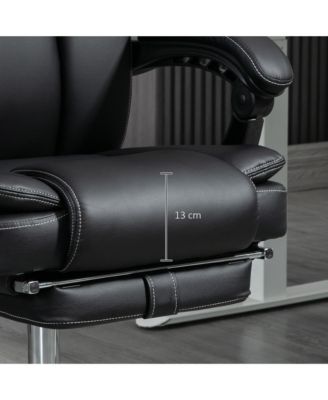Massage Office Chair with Footrest, PU Leather Desk Chair,