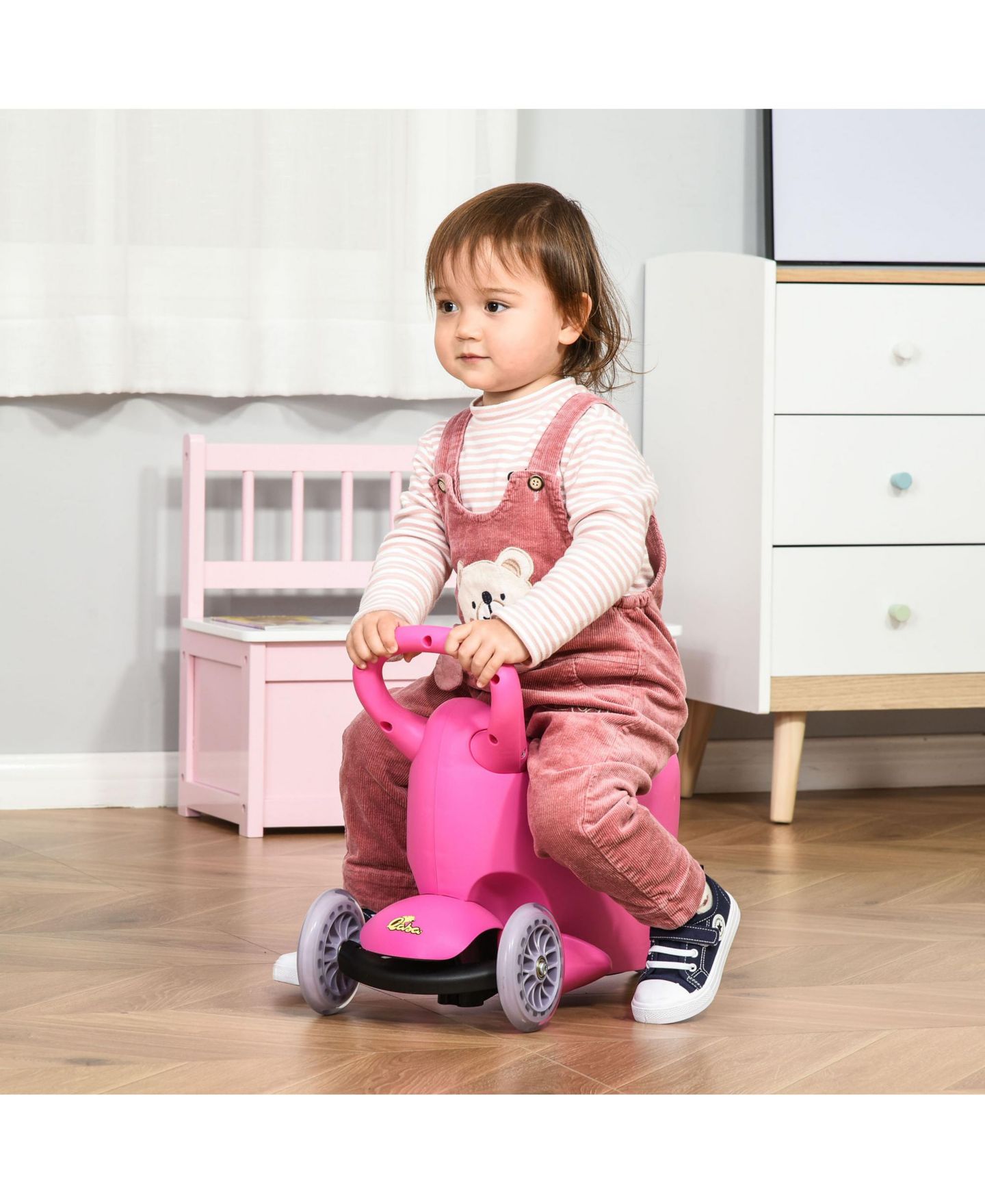Детская игрушка Qaba 3-in-1 Kids Scooter, Adjustable Handlebar, 44 lbs Capacity, Ages 2-6 — фото 7