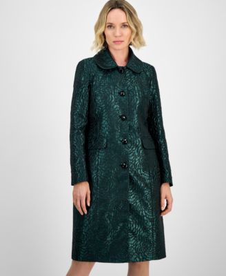 Kasper - Women's Damask Peter-Pan-Collar Coat