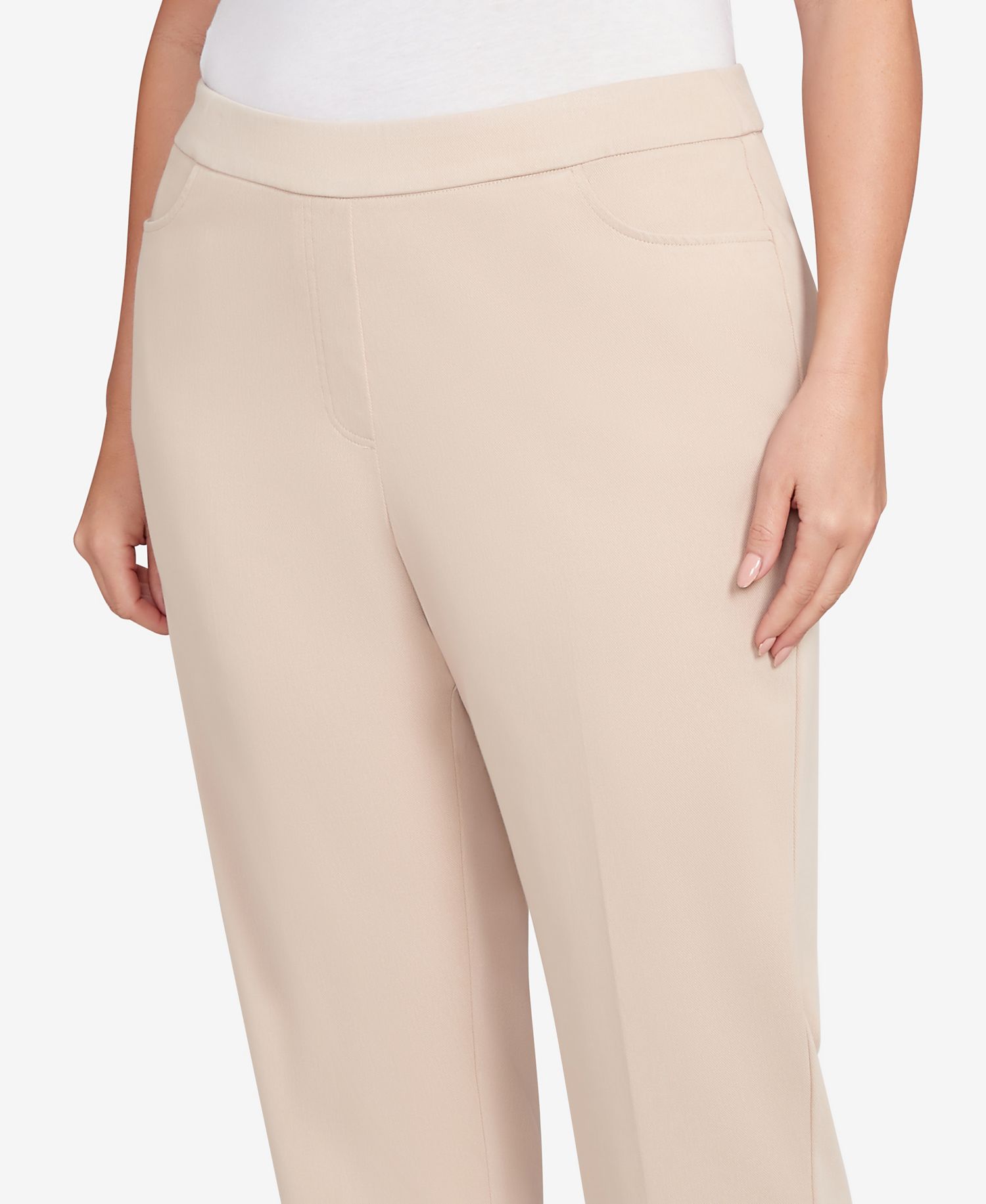 Plus Size Urban Legend Fitted Twill Pull On Short Length Pants