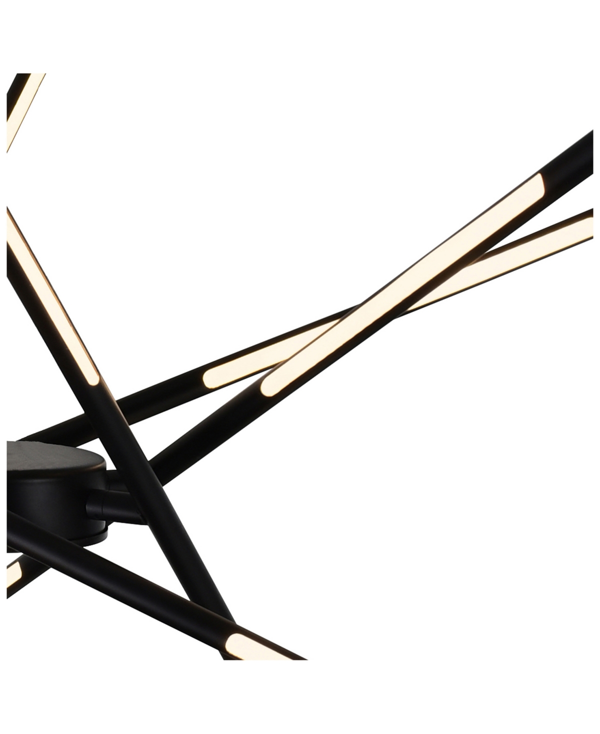 Cwi Lighting 36.5" Metal Oskil Led Integrated Chandelier In Black