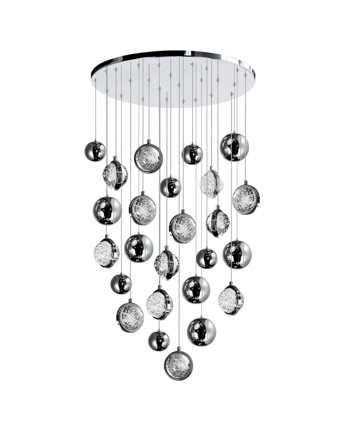 Cwi Lighting 42" Metal Salvador Led Integrated Chandelier In Silver