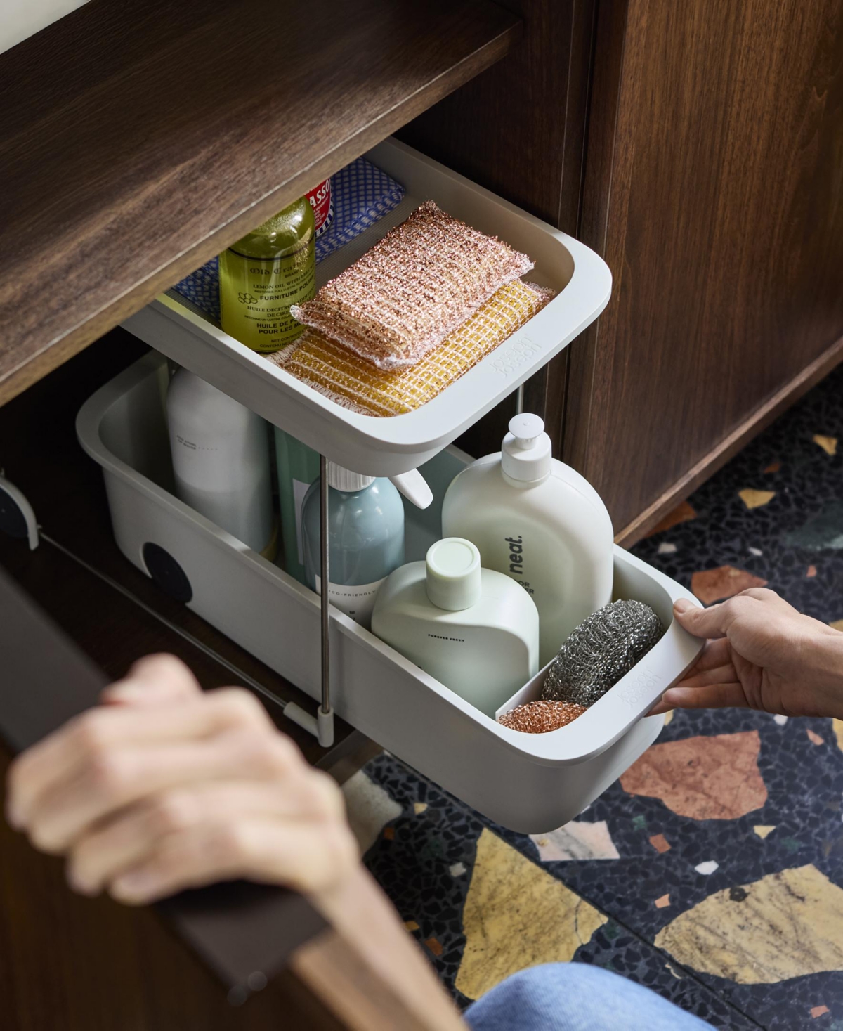 Joseph Joseph Cupboardstore 2-tier Storage Caddy In Gray