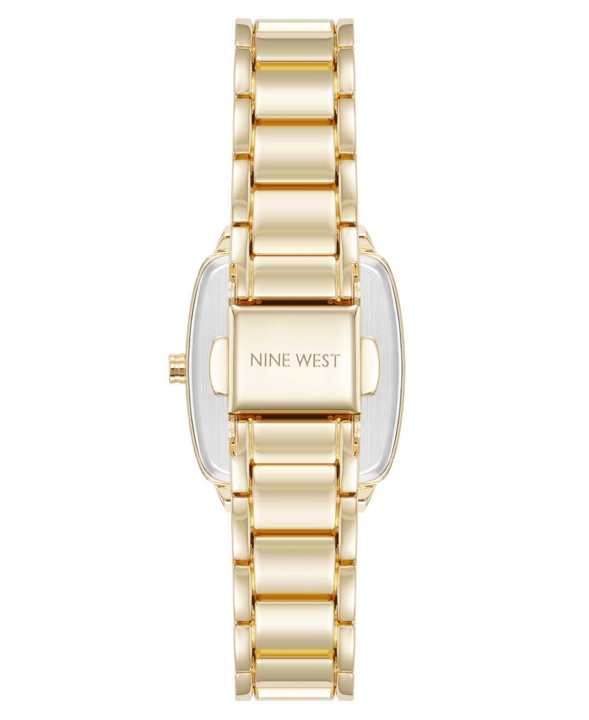 Anne Klein Women's Quartz Cushion Black And Gold-tone Metal Alloy Watch, 26mm In Gold