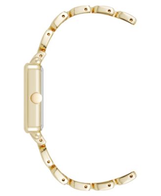 Women's Quartz Square Gold-Tone Metal Alloy Watch, 29mm