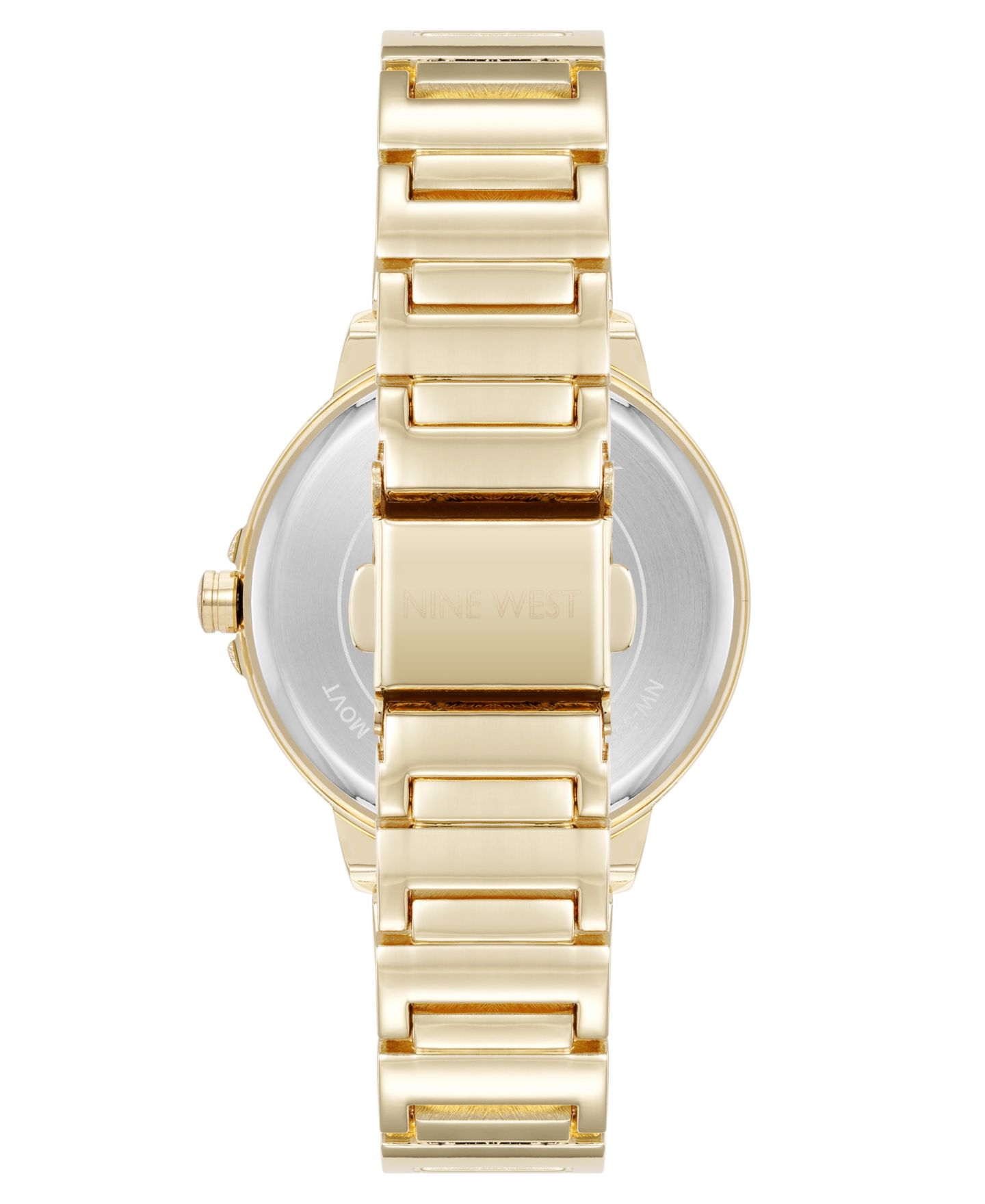Женские часы Nine West Quartz Classic Black and Gold-Tone Metal Alloy, 35mm — фото 3