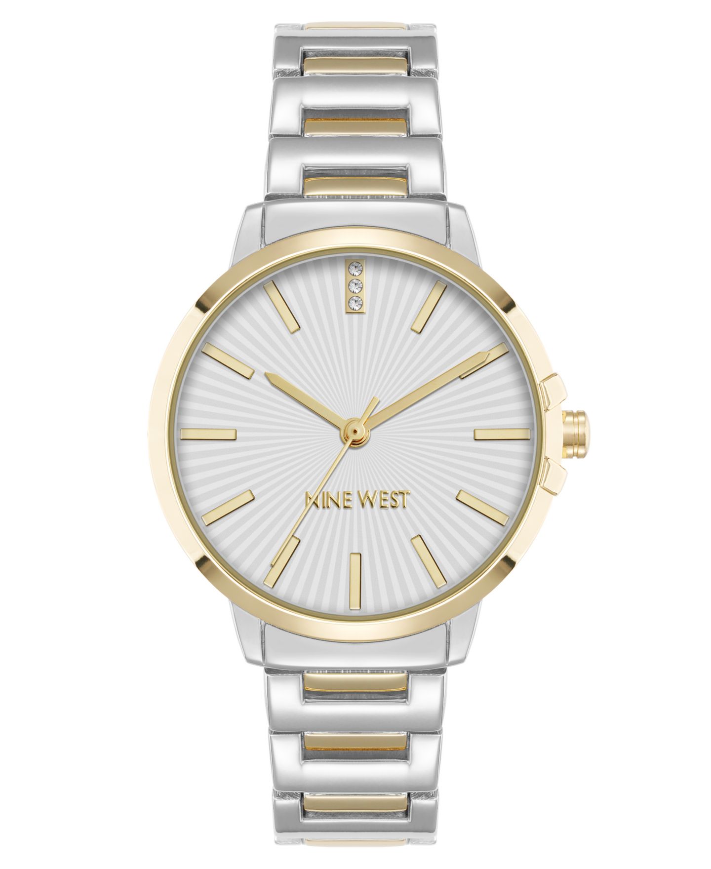 Женские часы Nine West Quartz Classic Silver-Tone and Gold-Tone Metal Alloy Watch, 35mm — фото 1