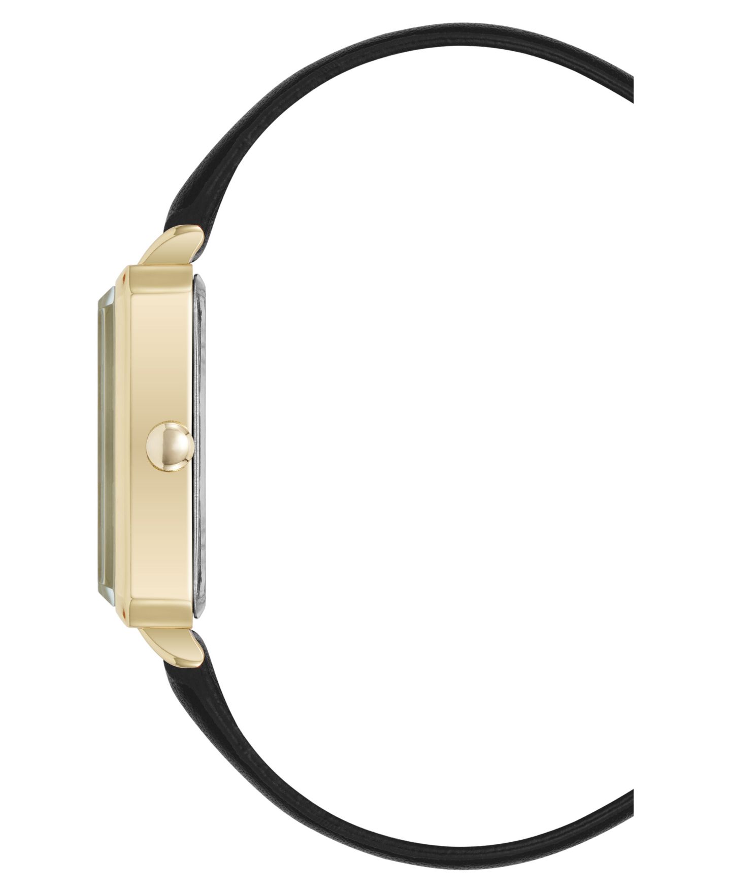 Женские часы Nine West Quartz Petite Black Leather and Gold-Tone Watch, 25mm — фото 2