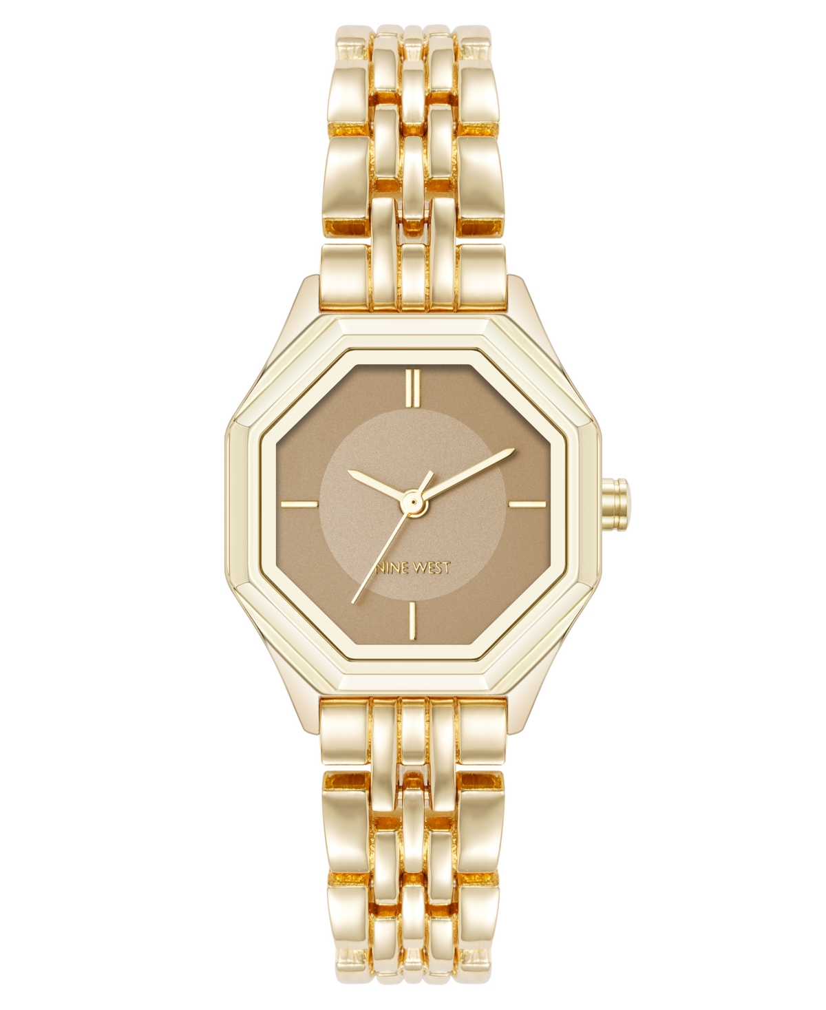 Anne Klein Women's Quartz Exquisite Tan And Gold-tone Metal Alloy Watch, 28mm