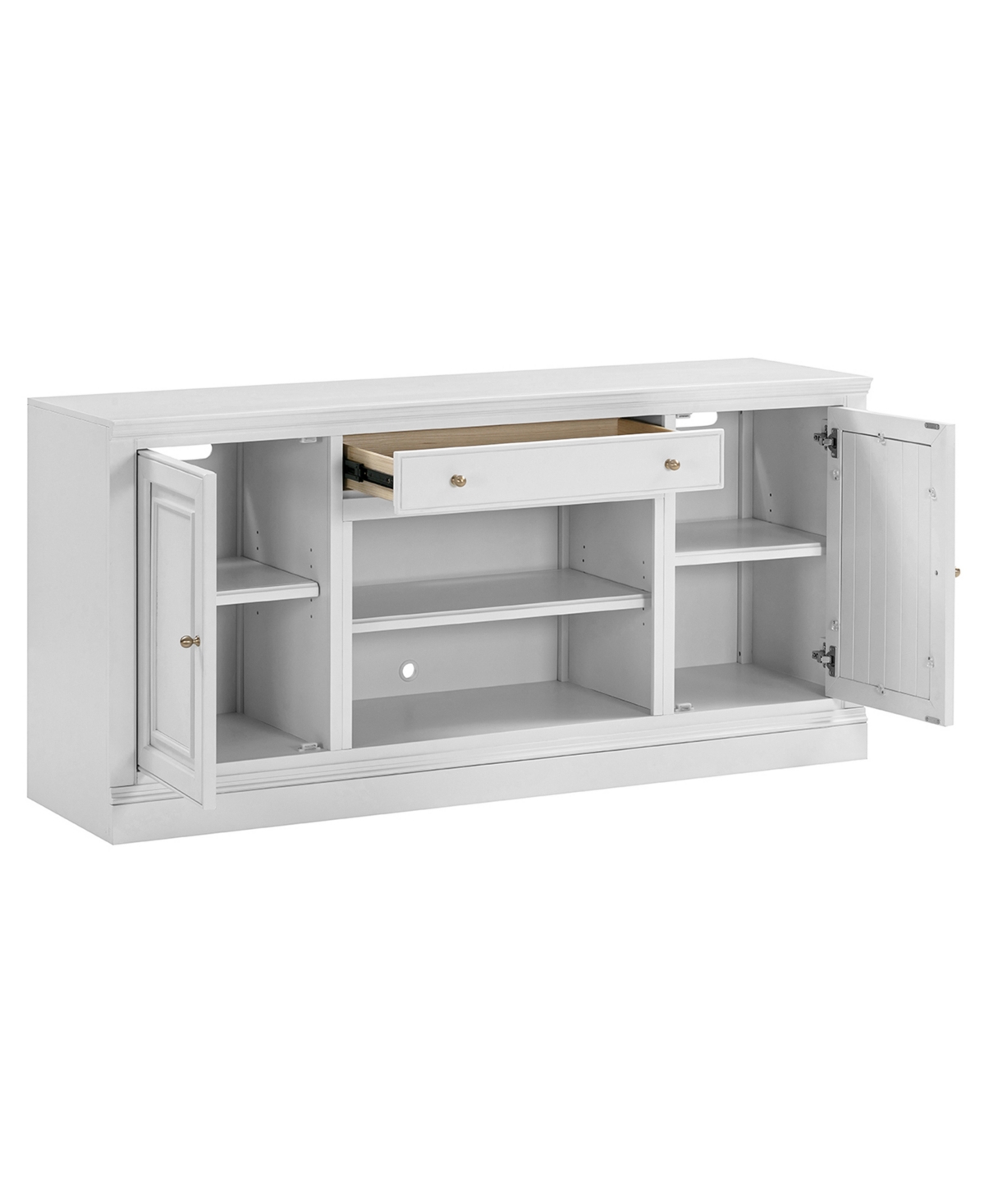 Macy's Furniture 65" Wooden Amren 2 Doors Console Table In Gray