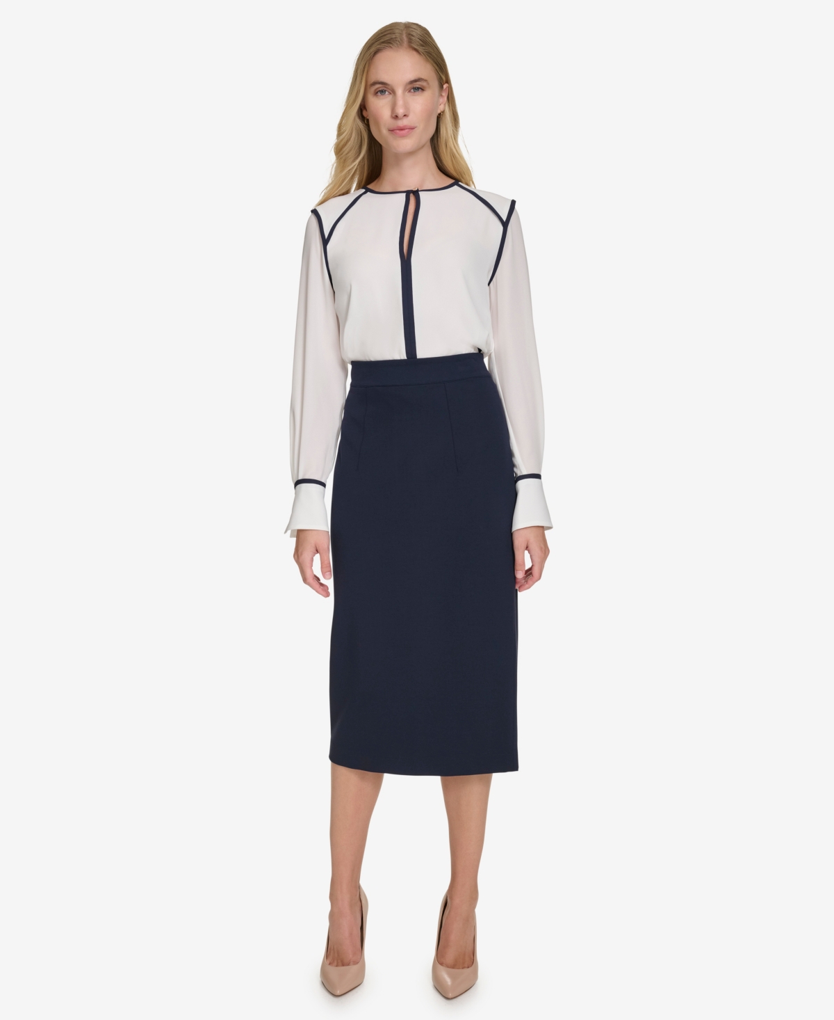 Tommy Hilfiger Women's Long Sleeve Tipped Top