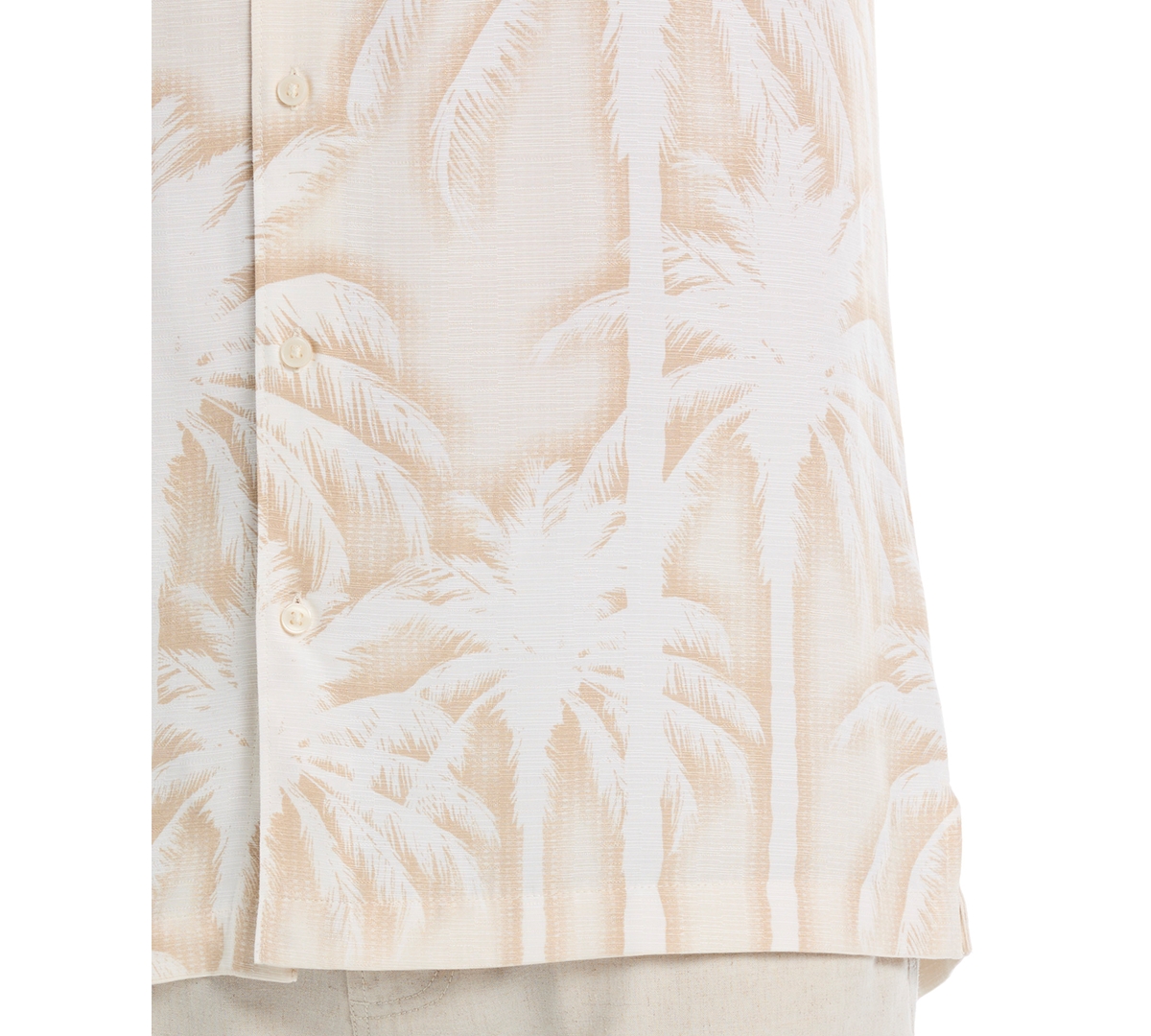 Cubavera Men's Batik Palm Print Short Sleeve Button Down Shirt In Neutral