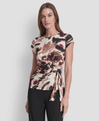 Women's Short Sleeve Printed Jersey Knit Top