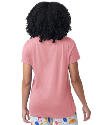 Women's Solid Short-Sleeve Scoop-Neck Pajama T-Shirt