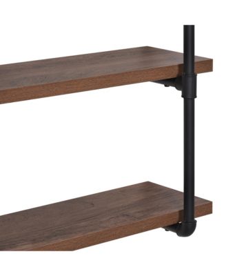 37.5" Industrial 3-Tier Floating Storage Bookshelf Bracket,