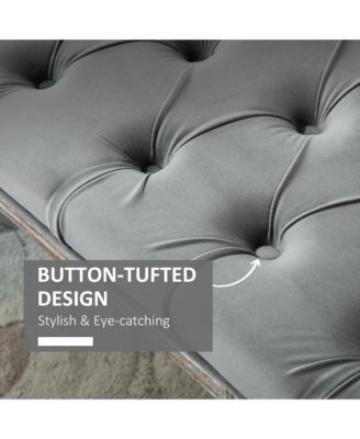 Accent Bench Tufted Upholste Fabric Ottoman for Living Room, Bedroom