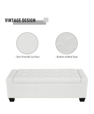 Home Modern Ottoman Storage Bench Seat Footrest Sofa Shoe Faux Leather