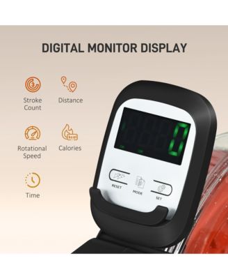 Foldable Water Rowing Machine with Wheels for Home Gym,