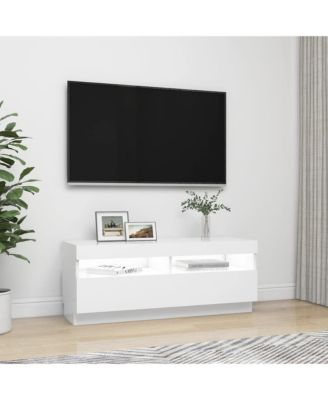 vidaXL TV Stand with LED Lights White 39.4"x13.8"x15.7"