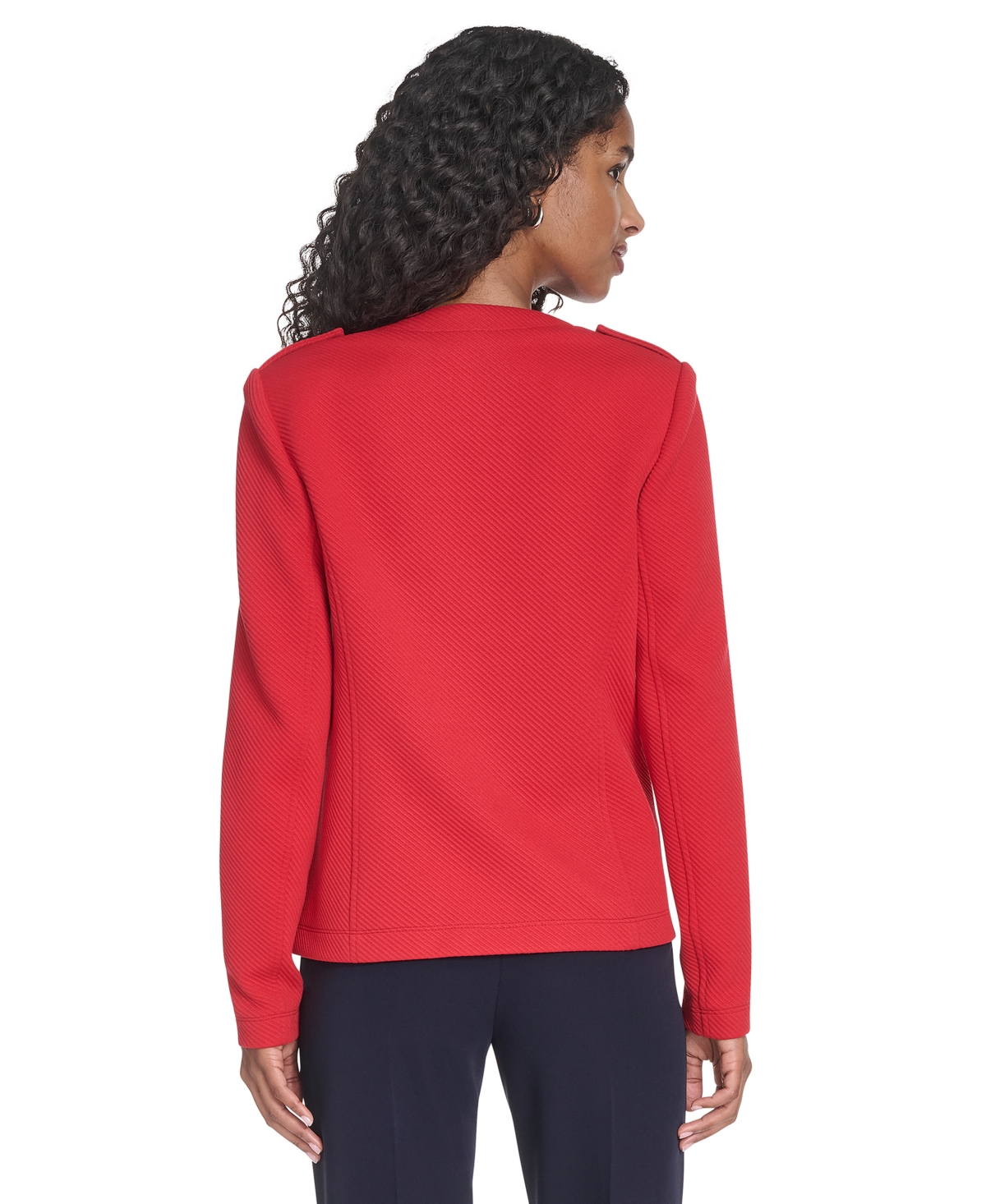 Tommy Hilfiger Women's Twill Jacquard Band Jacket In Red