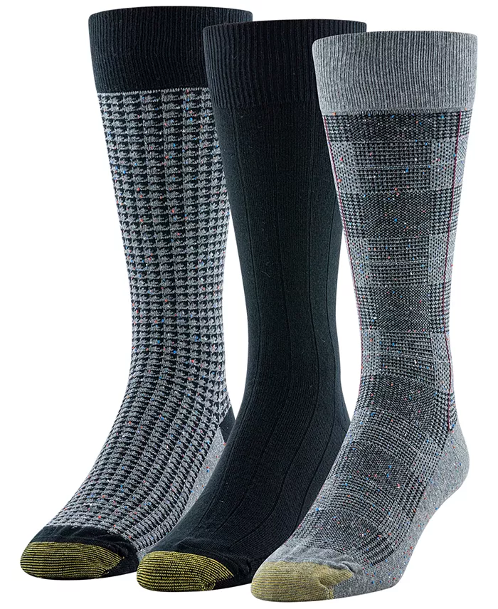 Men's 3-Pack Saville Tweed Reinforced Toe Crew Socks - thumbnail 6