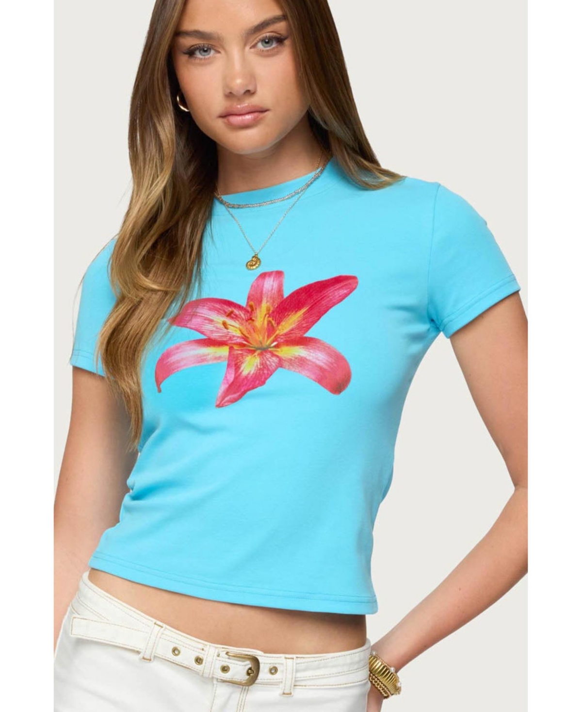 Women's Daylily T Shirt - Turquoise