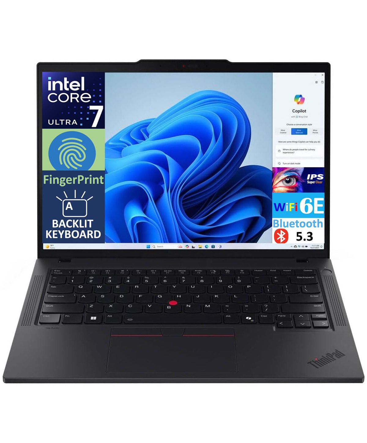 Lenovo T14 Gen 5 Ai Powered Laptop 14.0" Ips Wuxga Display (Intel Core Ultra 7 155U, 32GB DDR5, 512GB PCIe Ssd, Intel Graphics,Fp, 2 TB4