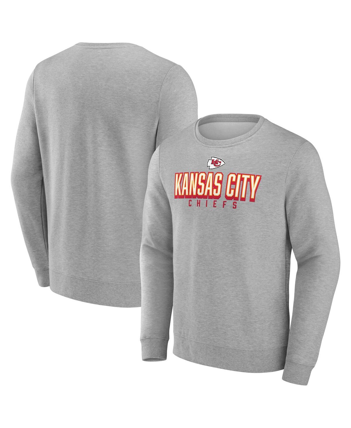 Men's Heather Gray Kansas City Chiefs Bold Move Pullover Sweatshirt - Heather Gray