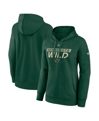 Fanatics - Women's Green Minnesota Wild Authentic Pro Core Primary Fleece Pullover Hoodie
