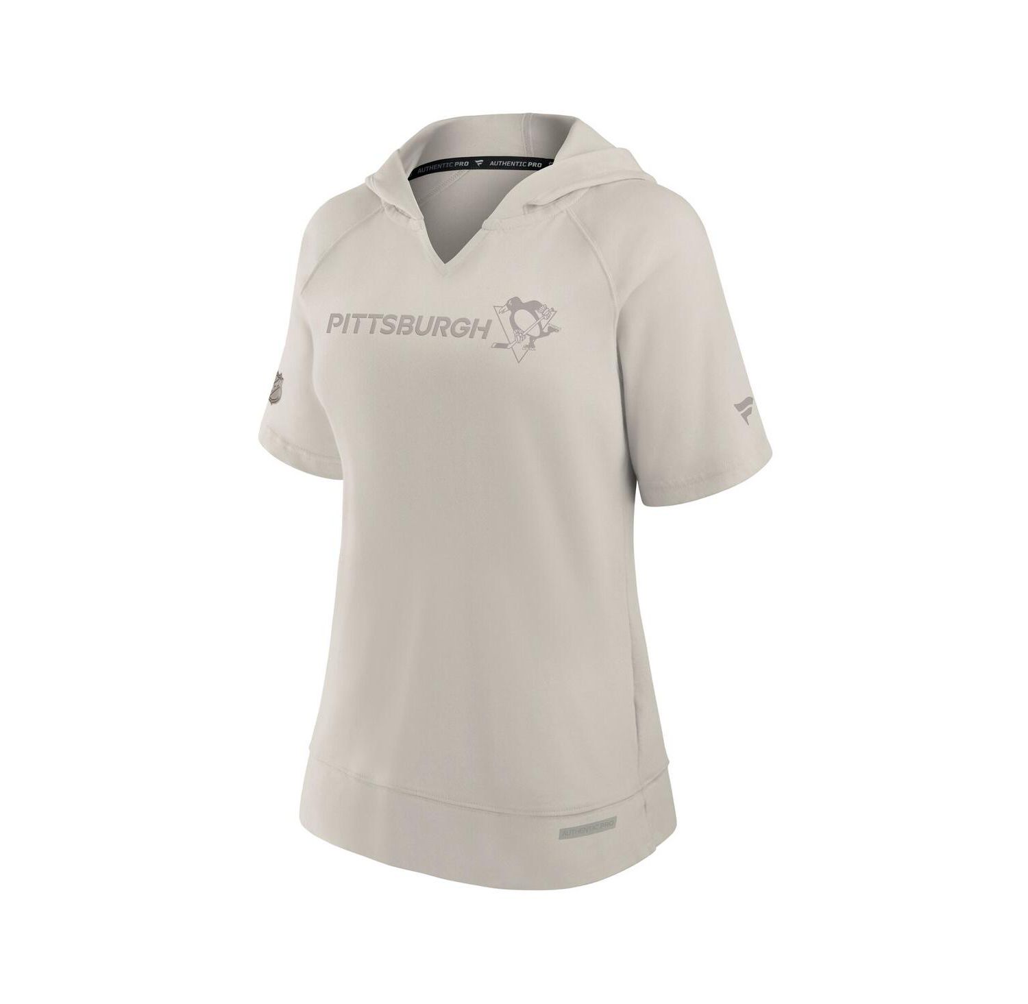 Women's Cream Pittsburgh Penguins Authentic Pro Road Fashion Top
