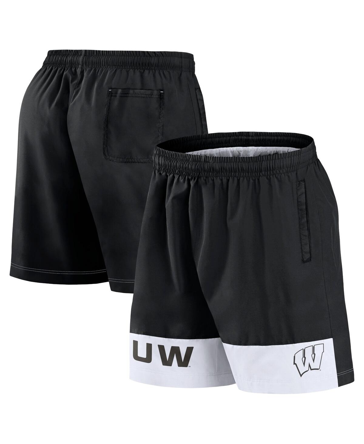 Men's Black Wisconsin Badgers Elements Intensity Woven Shorts - Black