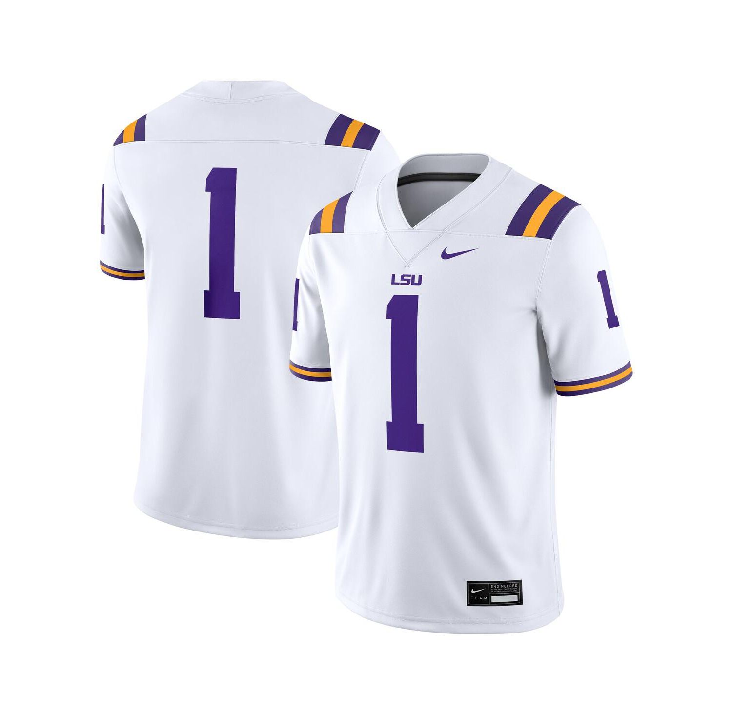 Men's 1 White LSU Tigers Game Jersey