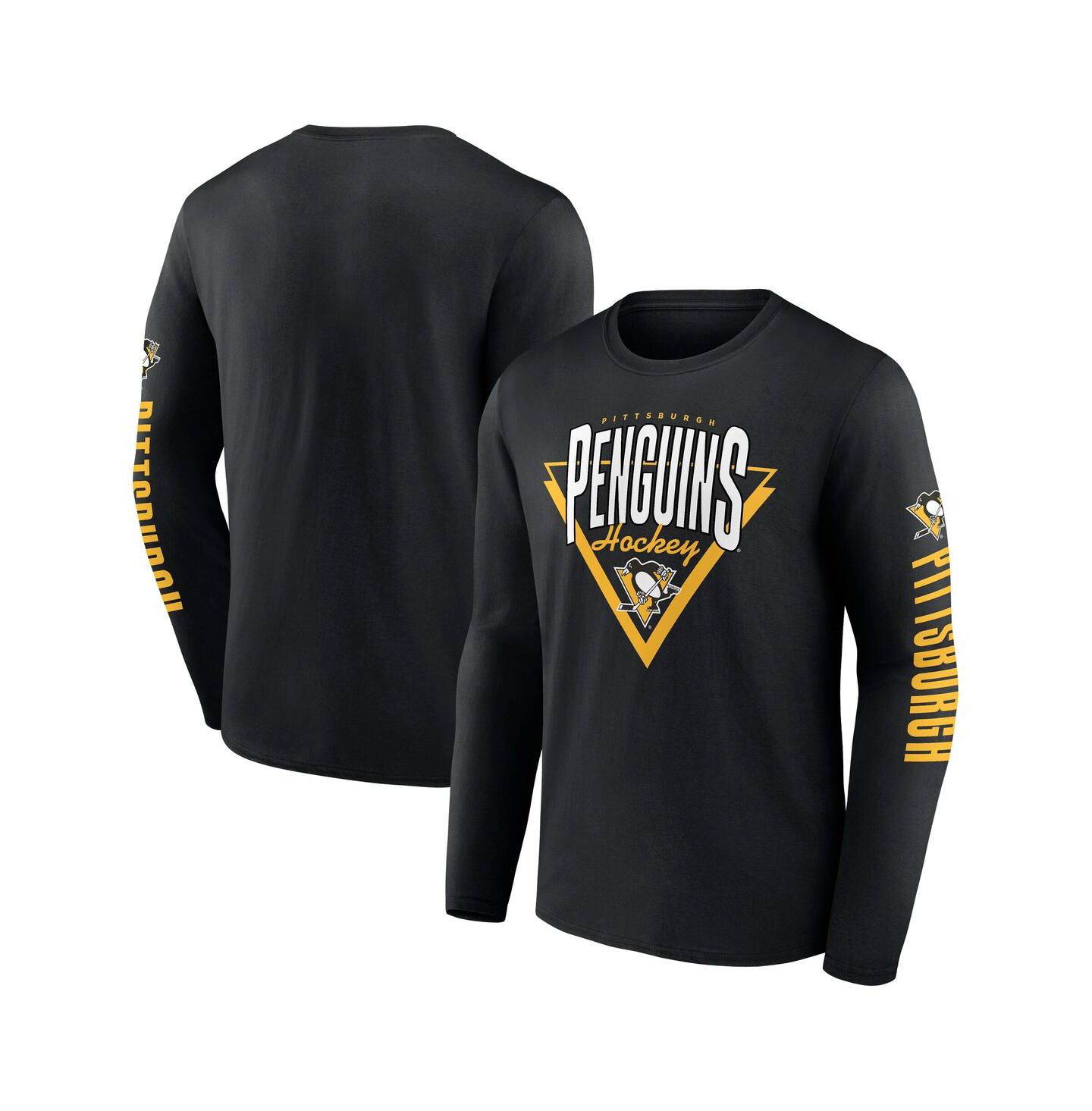 Мужская футболка Fanatics Black Pittsburgh Penguins Headline Long Sleeve — фото 1