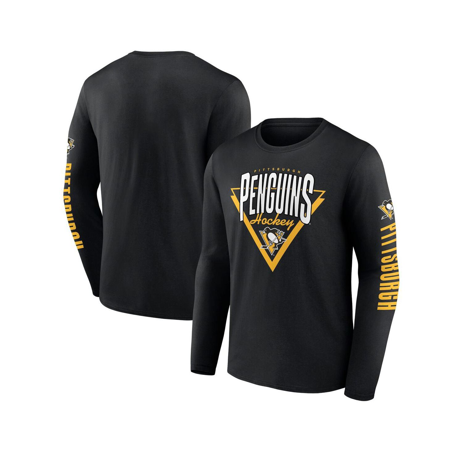 Men's Black Pittsburgh Penguins Headline Long Sleeve T-Shirt