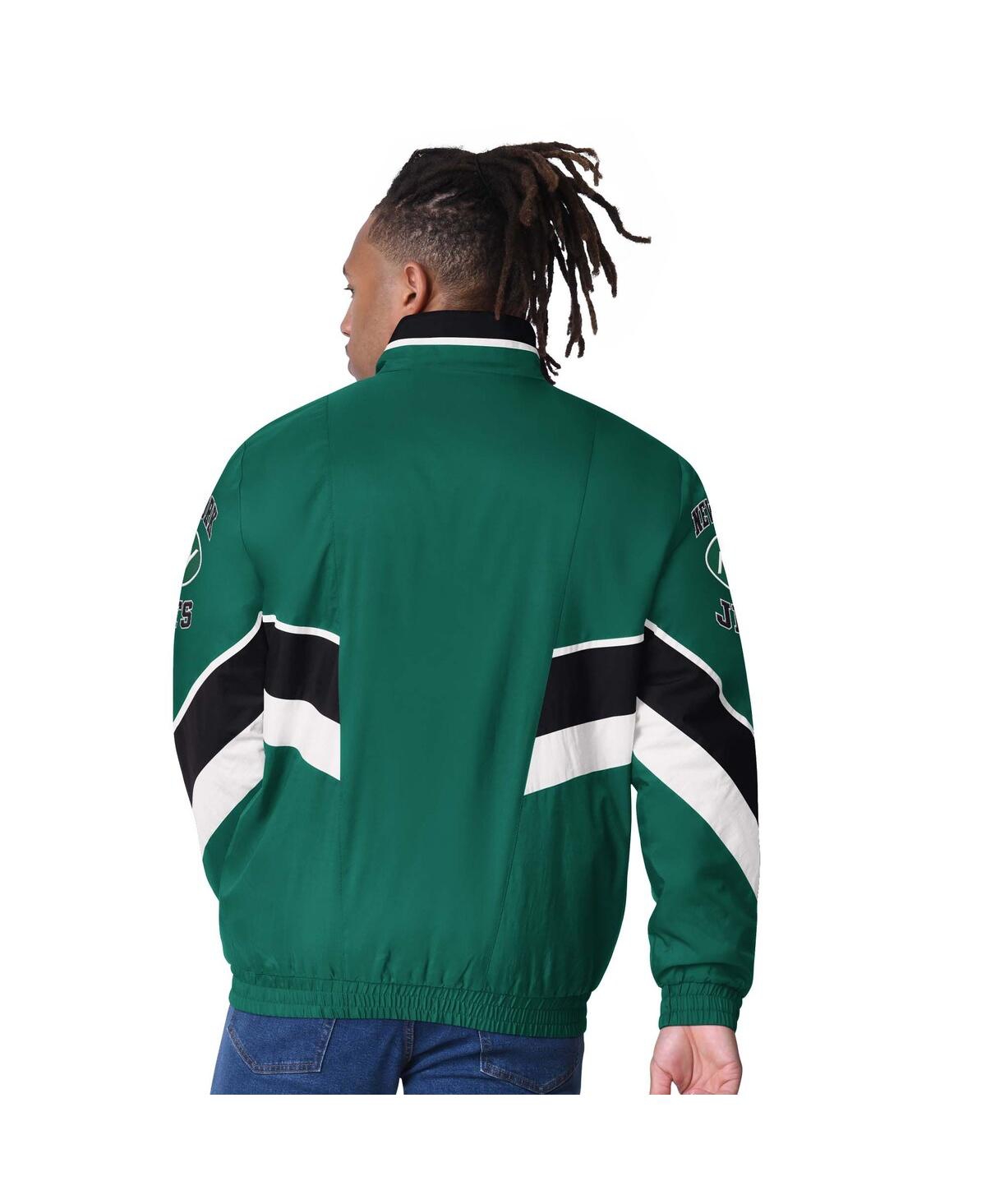 Starter Men'sâ Green New York Jets Captain Satin Varsity Jacket In Green