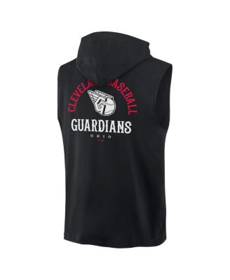 Men's Black Cleveland Guardians Fire Speed Sleeveless Pullover Hoodie