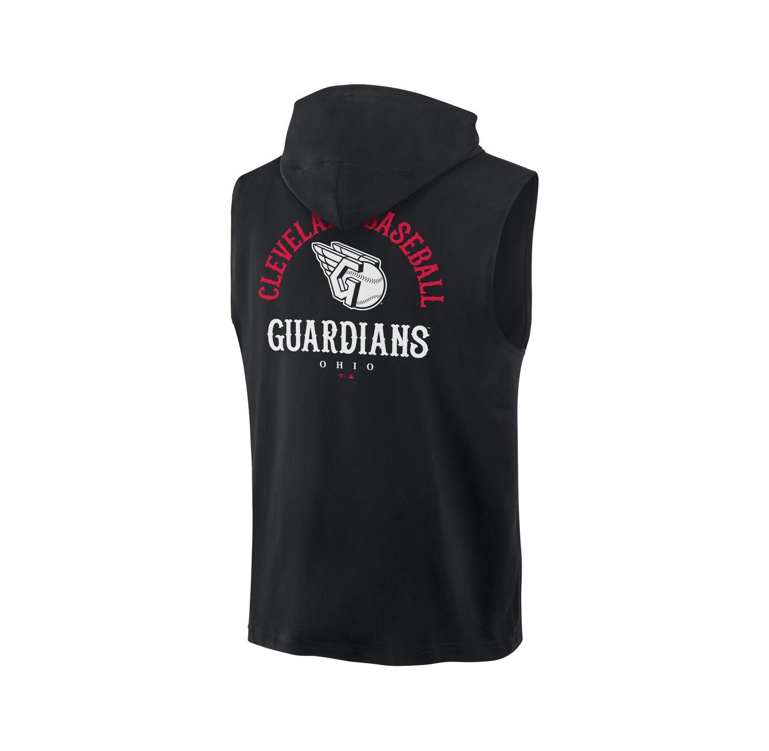 Men's Black Cleveland Guardians Fire Speed Sleeveless Pullover Hoodie