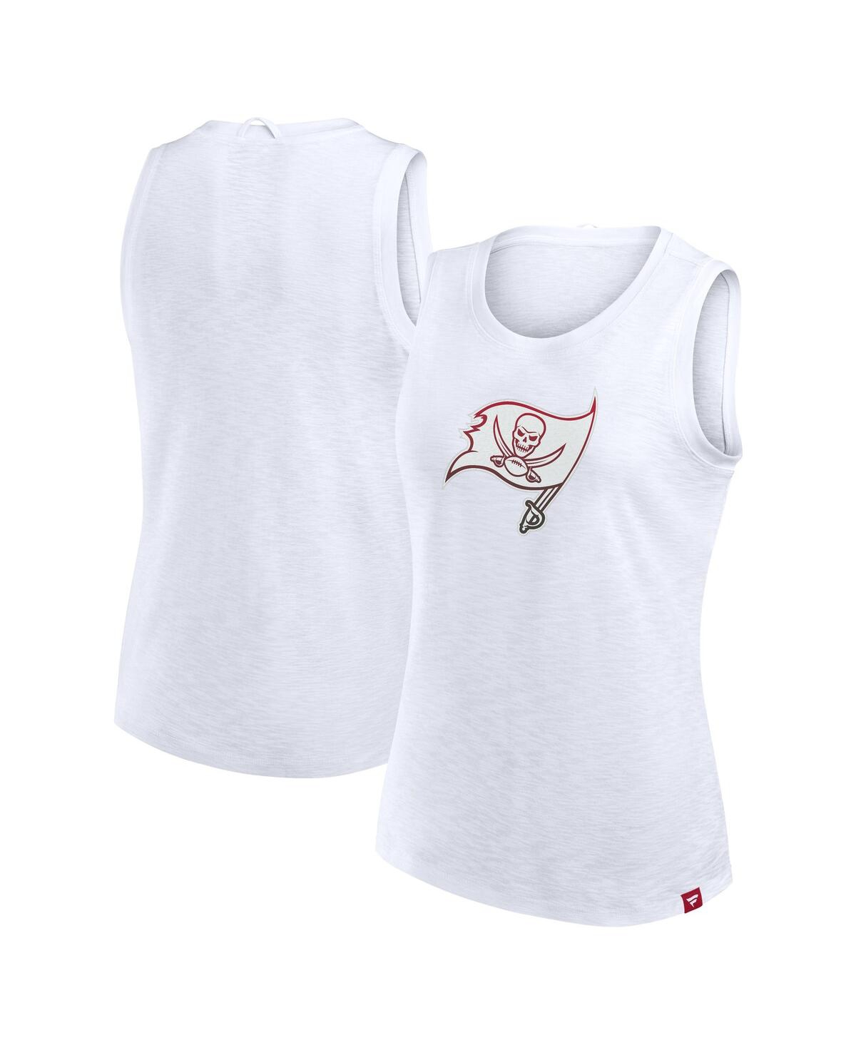 Women's White Tampa Bay Buccaneers Slub Tank Top - White