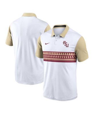 Nike - Men's White/Gold Florida State Seminoles Athletic Prep Alt Logo Vapor Performance Polo Shirt