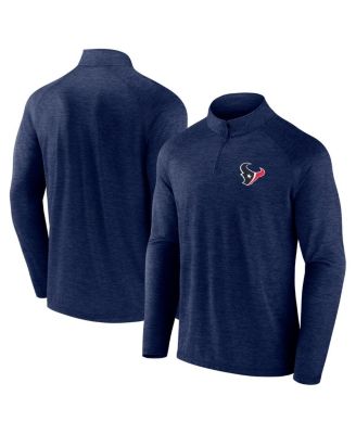 Fanatics - Men's Navy Houston Texans Head-to-Head Raglan Quarter-Zip Jacket