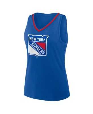 Women's Blue New York Rangers Stellar Win V-Neck Tank Top