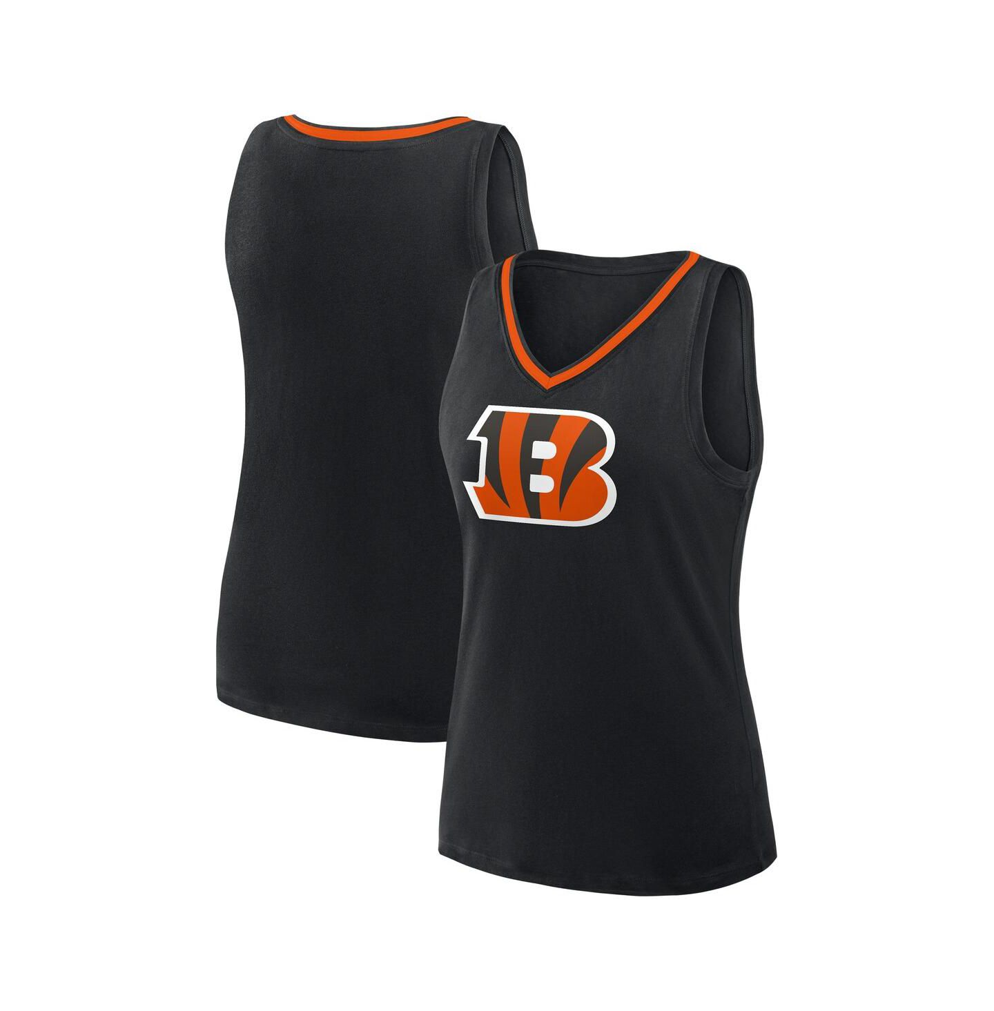 Женский топ Logo Athletic Black Cincinnati Bengals Stellar Win V-Neck — фото 1