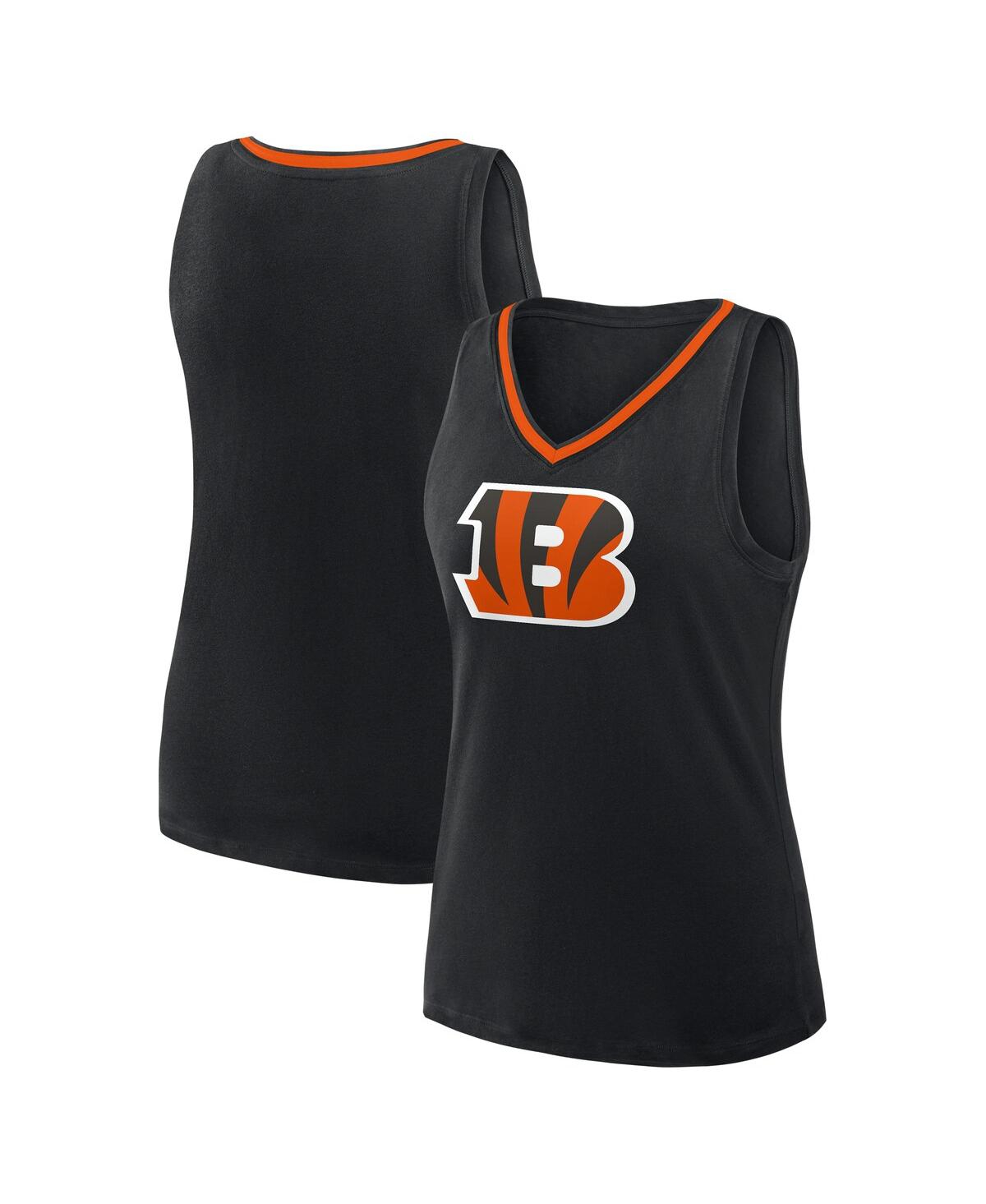 Women's Black Cincinnati Bengals Stellar Win V-Neck Tank Top - Black