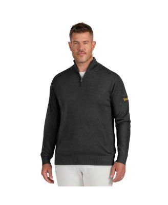 Men's Black Pittsburgh Steelers Franchise Quarter-Zip Sweater