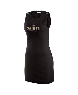 Women's Black New Orleans Saints Ribbed Tank Dress