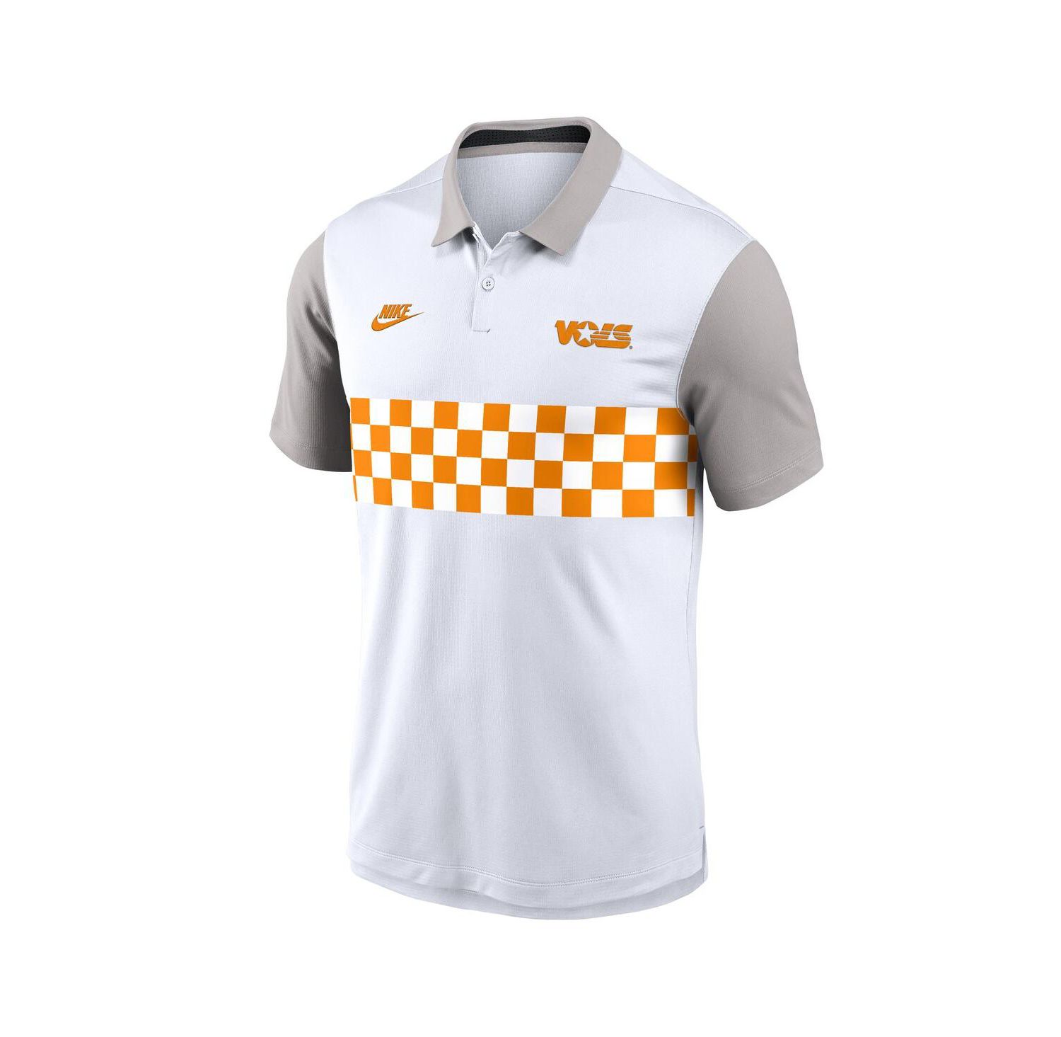 Men's White/Gray Tennessee Volunteers Athletic Prep Legacy Logo Vapor Performance Polo Shirt