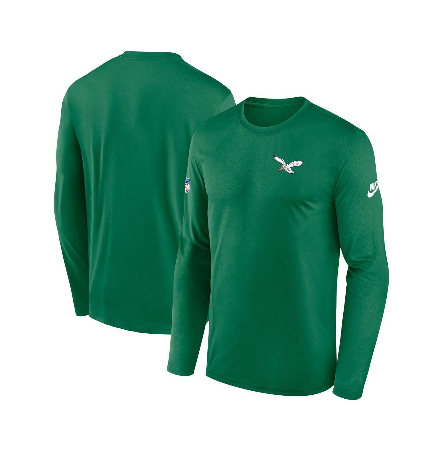 Мужская футболка Nike Kelly Green Philadelphia Eagles Legend Small Logo Performance Long Sleeve — фото 1