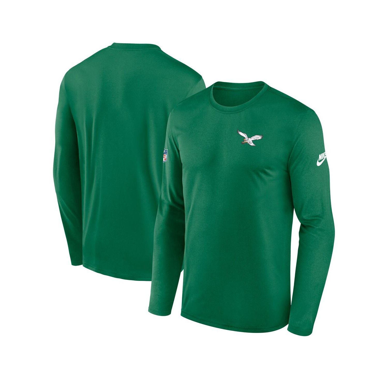 Men's Kelly Green Philadelphia Eagles Legend Small Logo Performance Long Sleeve T-Shirt